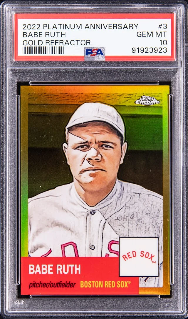 2022 Topps Chrome Babe Ruth Gold Refractor #3 card image