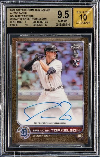 2022 Topps Chrome Ben Baller Autographs Gold Refractor Bbast Spencer Torkelson #no-number card image