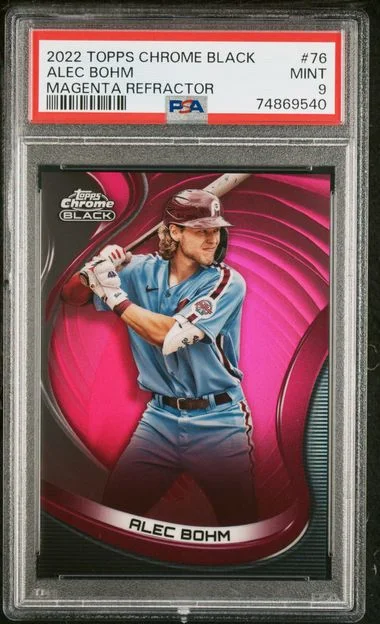 2022 Topps Chrome Black Alec Bohm Magenta Refractor #76 card image