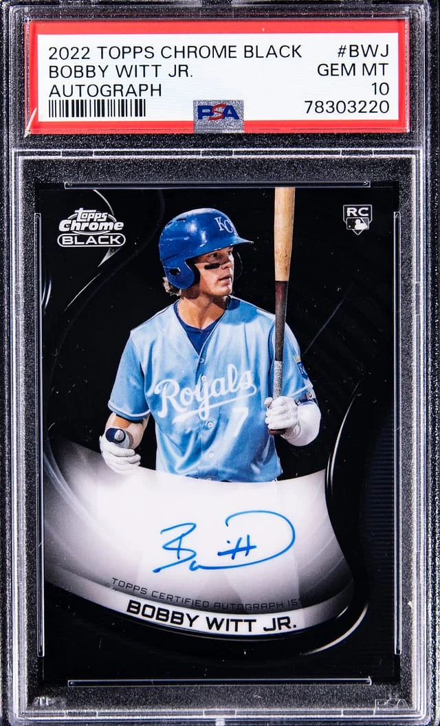 2022 Topps Chrome Black Bobby Witt Jr Autograph #BWJ card image