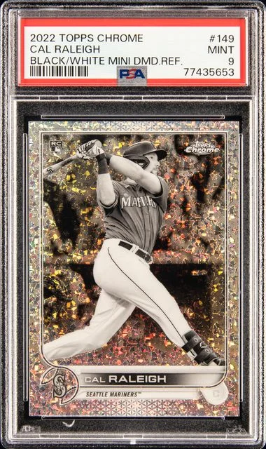 2022 Topps Chrome Black Cal Raleigh & White Mini Diamond Refractor #149 card image