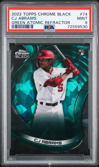 2022 Topps Chrome Black CJ Abrams Green Atomic Refractor #74 card image