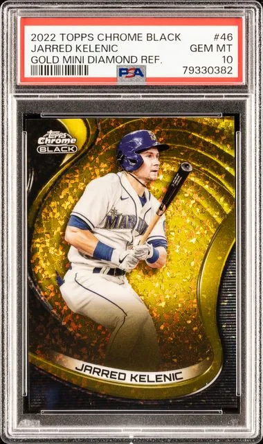 2022 Topps Chrome Black Jarred Kelenic Gold Mini Diamond Refractor #46 card image