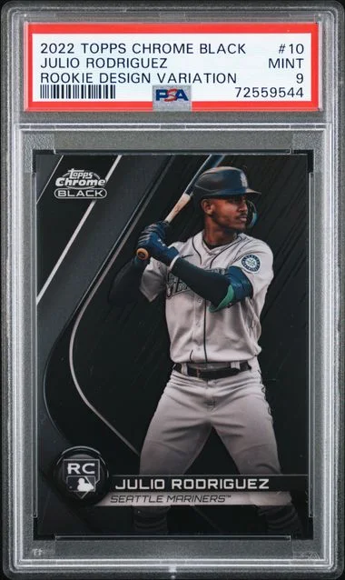 2022 Topps Chrome Black Julio Rodriguez Design Variation #BRDV-10 card image