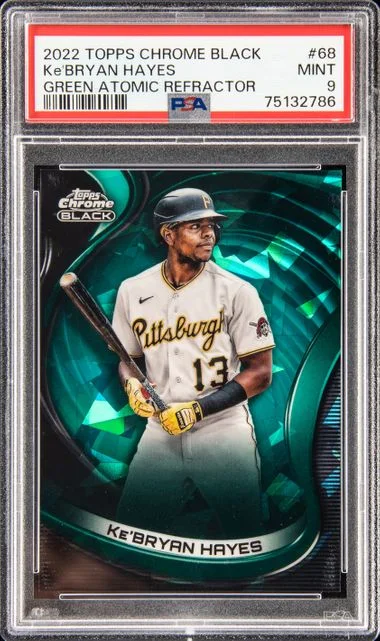 2022 Topps Chrome Black Ke'Bryan Hayes Green Atomic Refractor #68 card image