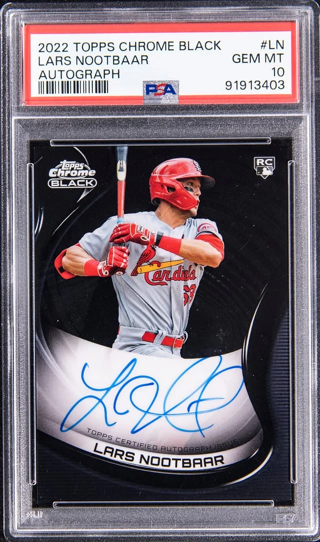 2022 Topps Chrome Black Lars Nootbaar Autograph #CBA-LN card image