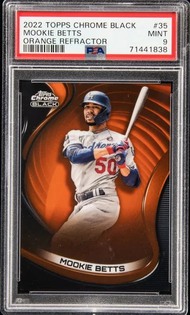 2022 Topps Chrome Black Mookie Betts Orange Refractor #35 card image
