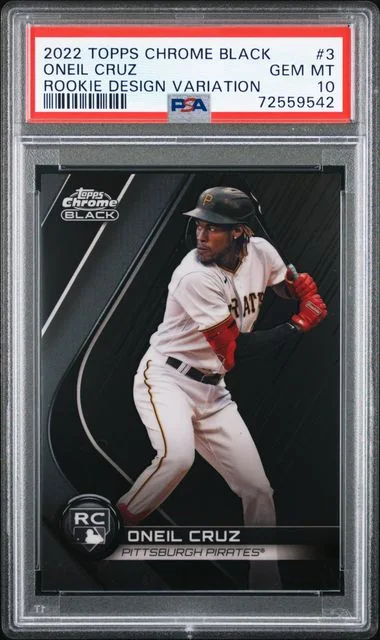 2022 Topps Chrome Black Oneil Cruz Design Variation #BRDV-3 card image