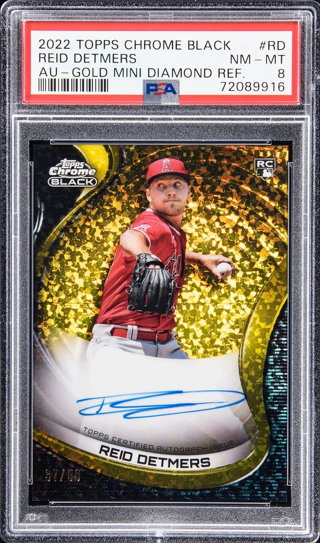 2022 Topps Chrome Black Reid Detmers Autograph - Gold Mini Diamond Refractor #RD card image