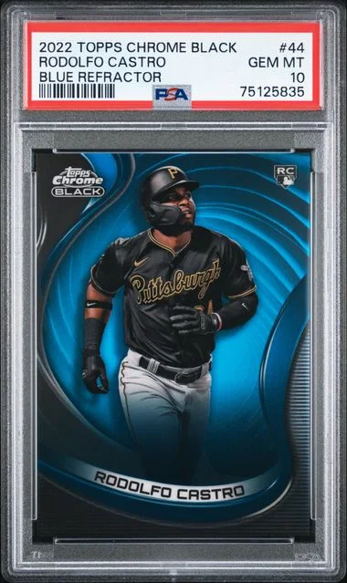 2022 Topps Chrome Black Rodolfo Castro Blue Refractor #44 card image