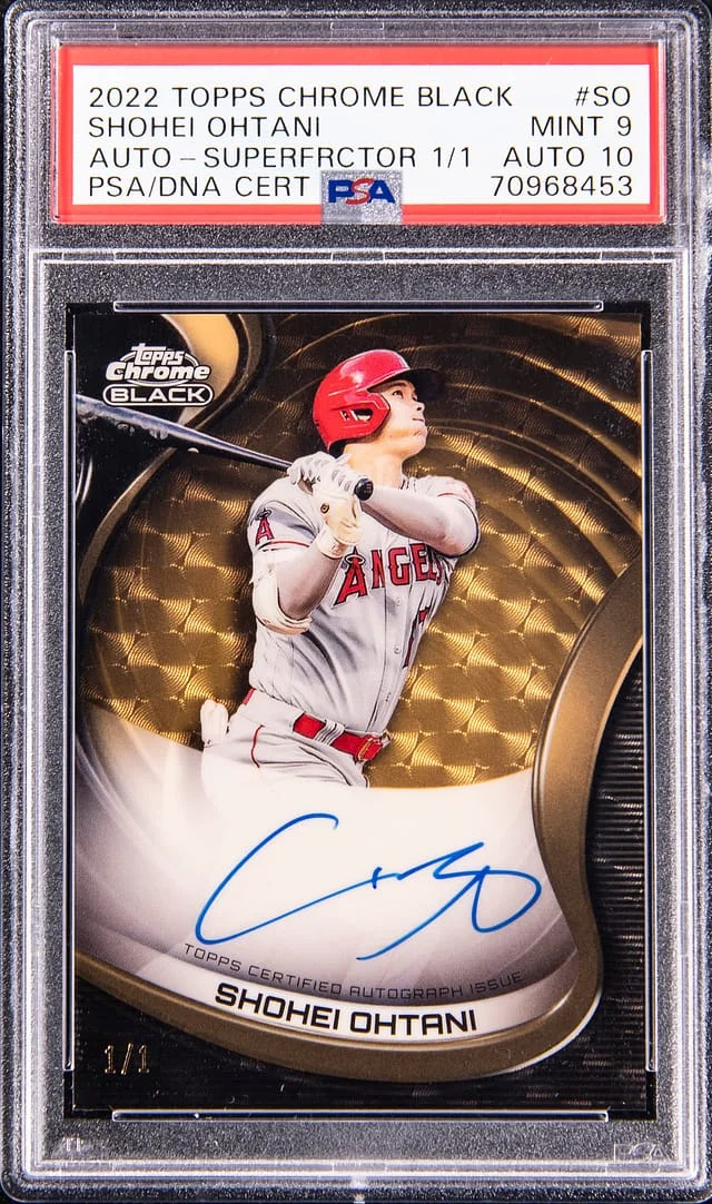2022 Topps Chrome Black Shohei Ohtani Autographs SuperFractor #CBA-SO card image