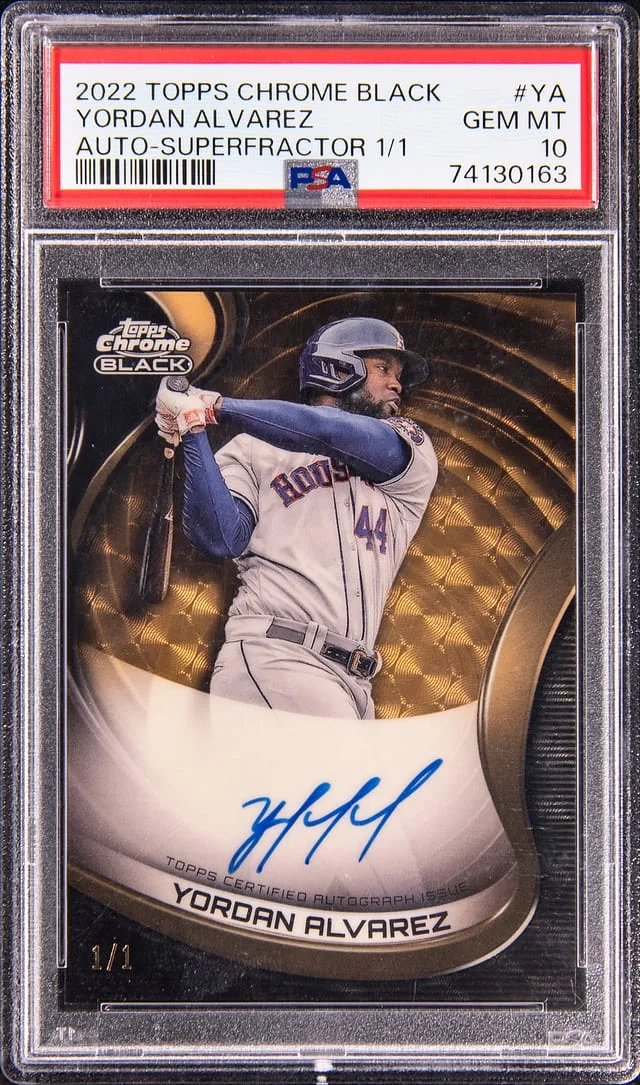 2022 Topps Chrome Black Yordan Alvarez Autograph SuperFractor #CBA-YA card image