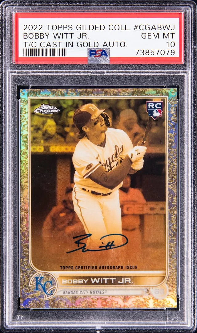 2022 Topps Chrome Bobby Witt Jr. Cast in Gold Auto #CGA-BWJ card image