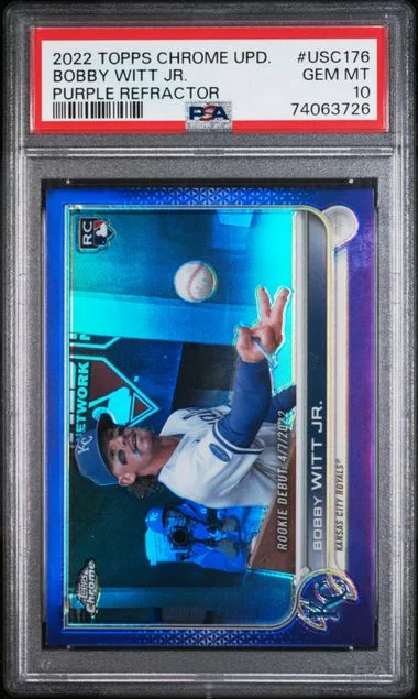 2022 Topps Chrome Bobby Witt Jr. Purple Refractor #USC176 card image