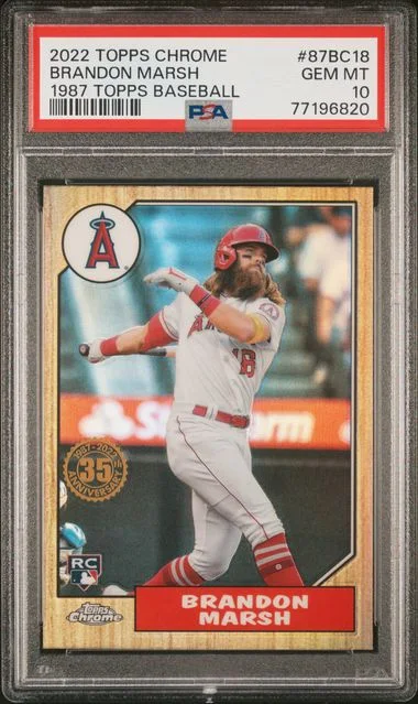2022 Topps Chrome Brandon Marsh 1987 Topps Baseball #87BC18 card image