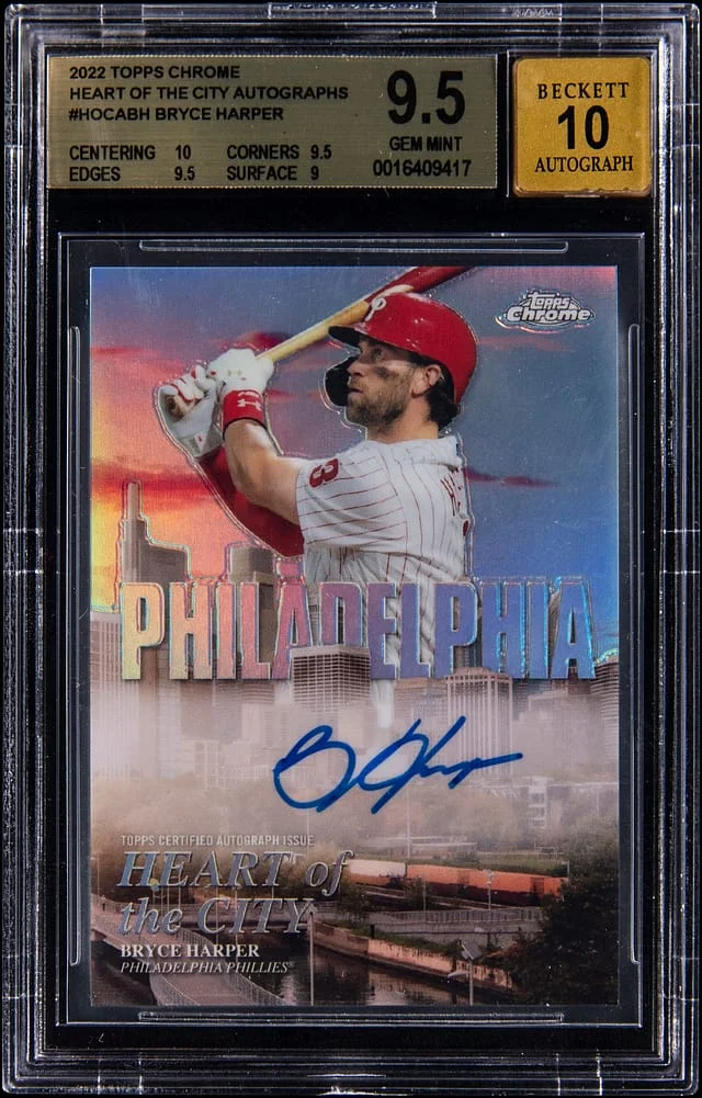 2022 Topps Chrome Bryce Harper Heart of the City Autographs #HOCA-BH card image