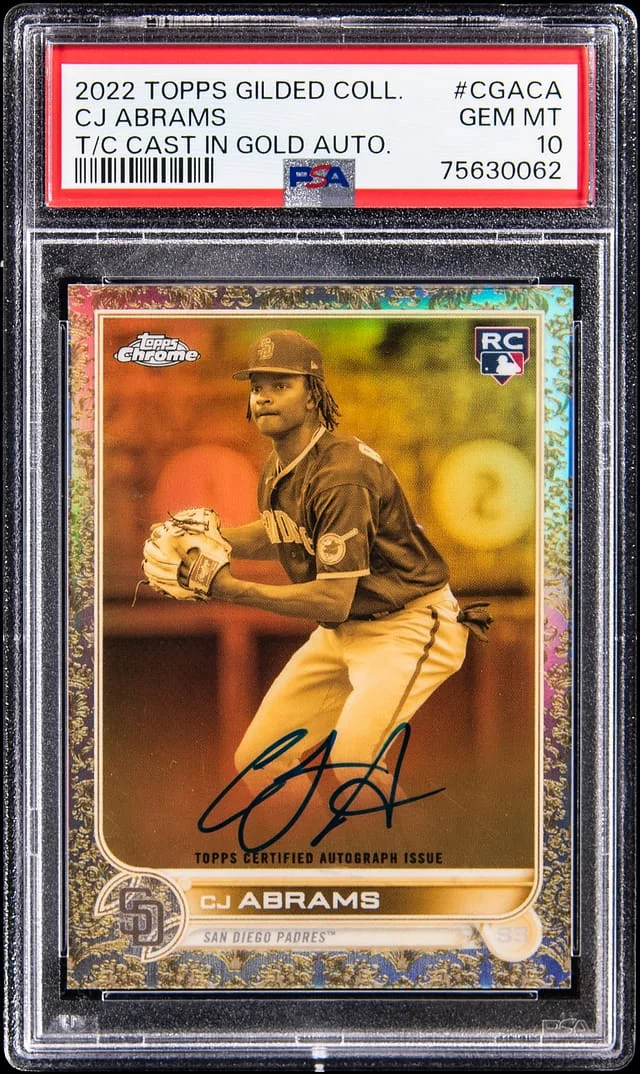 2022 Topps Chrome CJ Abrams Gilded Collection Cast In Gold Autographs #CGA-CA card image