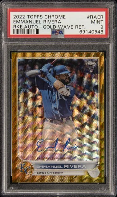 2022 Topps Chrome Emmanuel Rivera Autographs Gold Wave Refractor #RA-ER card image