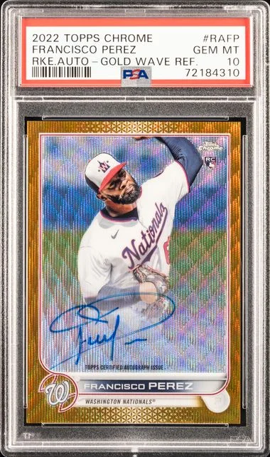 2022 Topps Chrome Francisco Perez Autographs Gold Wave Refractor #RAFP card image