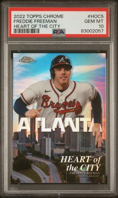 2022 Topps Chrome Freddie Freeman Heart Of The City #HOC5 card image