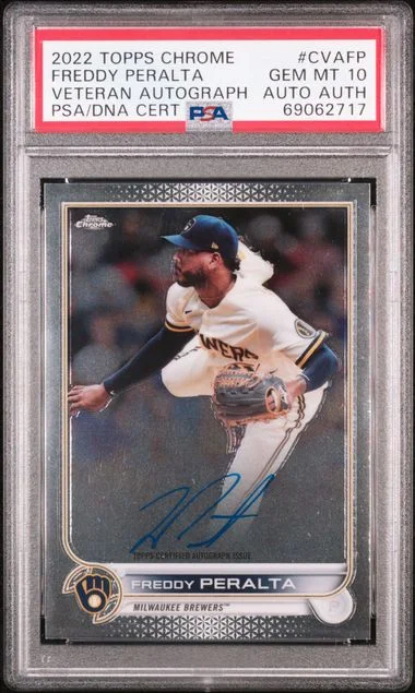 2022 Topps Chrome Freddy Peralta Veteran Autograph #CVA-FP card image