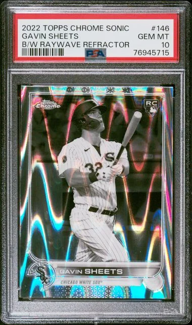 2022 Topps Chrome Gavin Sheets Black & White Raywave Refractor #146 card image