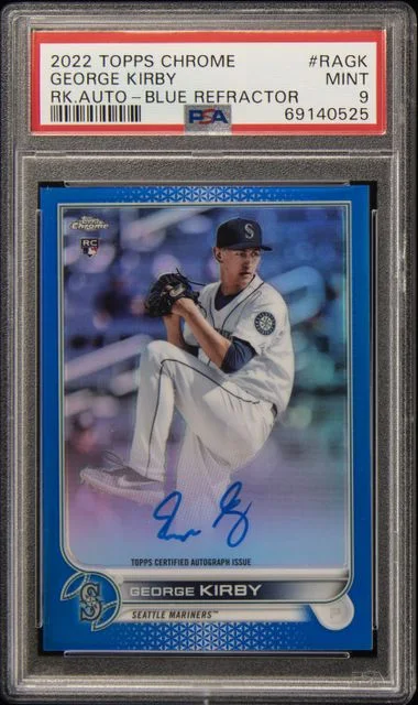 2022 Topps Chrome George Kirby Autographs Purple Speckle Refractor #RA-GK card image