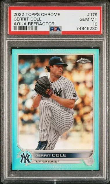 2022 Topps Chrome Gerrit Cole Aqua Refractor #179 card image