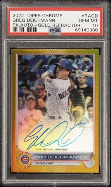 2022 Topps Chrome Greg Deichmann Autographs Gold Refractor #RA-GD card image
