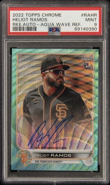2022 Topps Chrome Heliot Ramos Autographs Aqua Wave Refractor #RA-HR card image