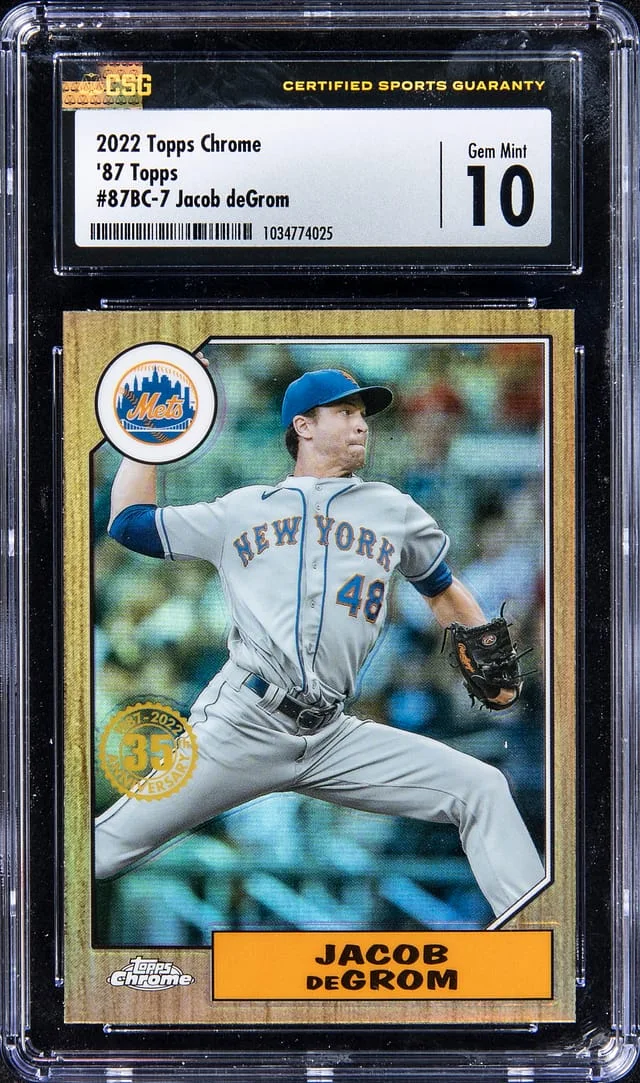 2022 Topps Chrome Jacob deGrom 1987 Topps #87BC-7 card image