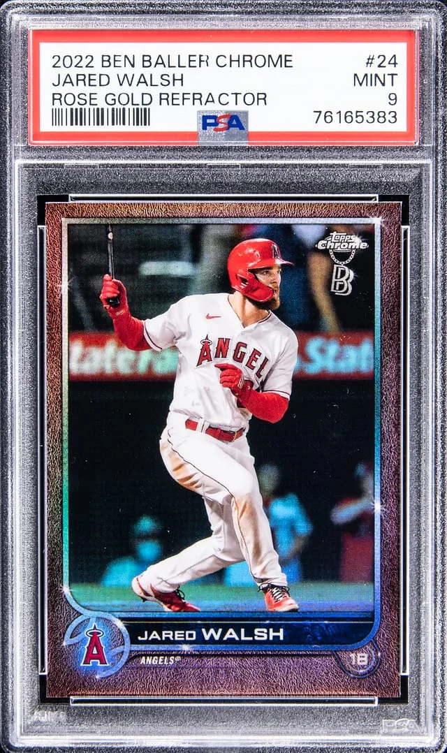 2022 Topps Chrome Jared Walsh Ben Baller Rose Gold Refractor #24 card image