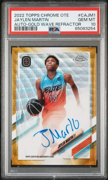 2022 Topps Chrome Jaylen Martin Overtime Elite Autographs Gold Wave Refractor #CA-JM1 card image
