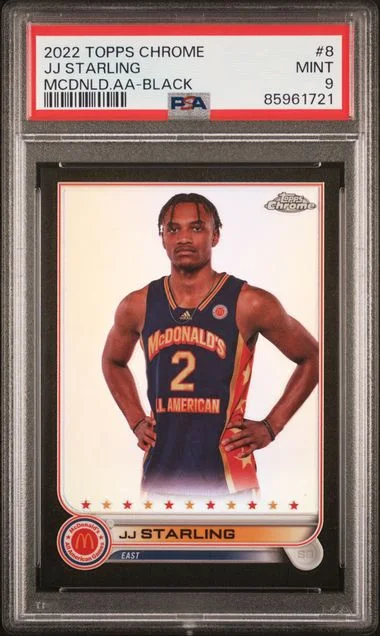 2022 Topps Chrome JJ Starling McDonald's All-American Black #8 card image