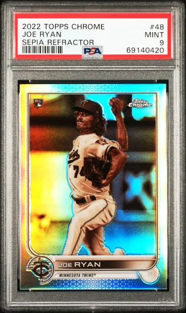 2022 Topps Chrome Joe Ryan Blue Wave Refractor #48 card image