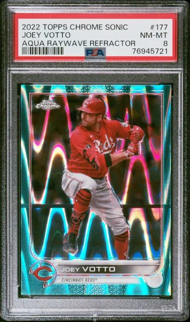 2022 Topps Chrome Joey Votto Aqua Raywave Refractor #177 card image