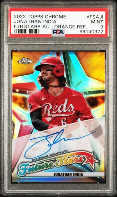 2022 Topps Chrome Jonathan India Future Stars Autographs Orange Refractors #FSA-JI card image