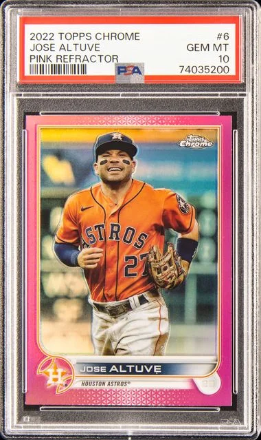 2022 Topps Chrome Jose Altuve Pink Refractor #6 card image