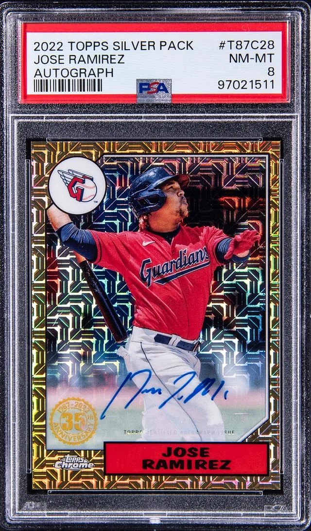 2022 Topps Chrome Jose Ramirez Silver Pack Autograph #T87C-28 card image