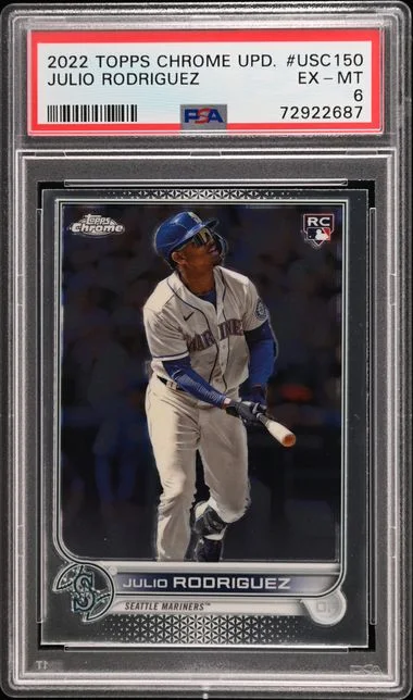 2022 Topps Chrome Julio Rodriguez Purple Refractor #USC150 card image