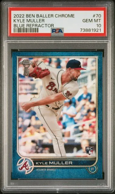 2022 Topps Chrome Kyle Muller Ben Baller Blue Refractor #70 card image