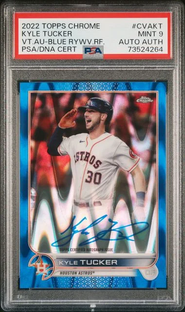 2022 Topps Chrome Kyle Tucker Veteran Autographs Blue Raywave Refractor #CVA-KT card image