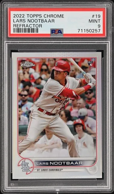 2022 Topps Chrome Lars Nootbaar Ben Baller Blue Refractor #19 card image