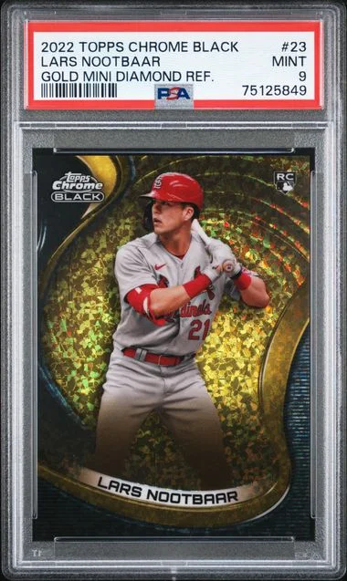 2022 Topps Chrome Lars Nootbaar Gold Mini Diamond Refractor #23 card image