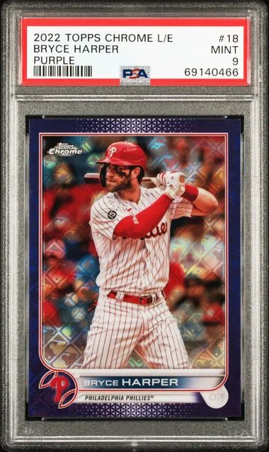 2022 Topps Chrome Logofractor Bryce Harper Edition Purple #18 card image