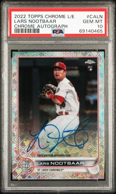 2022 Topps Chrome Logofractor Lars Nootbaar Edition Chrome Autograph #CA-LN card image