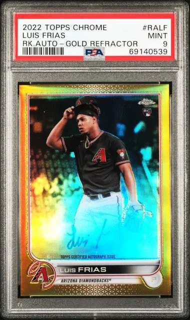 2022 Topps Chrome Luis Frias Autographs Gold Refractor #RA-LF card image