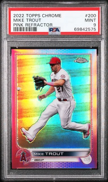 2022 Topps Chrome Mike Trout Green Wave Refractor #200 card image