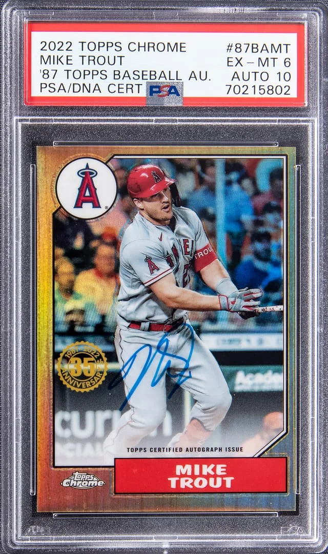 2022 Topps Chrome Mike Trout 87 Topps Baseball Autographs #87BA-MT card image