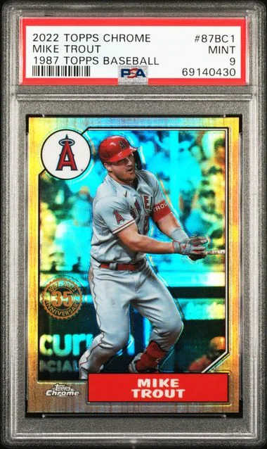 2022 Topps Chrome Mike Trout 1987 Topps Baseball #87BC-1 card image